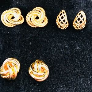 3 SETS OF BEAUTIFUL GOLD PLATED EARRINGS $65 EACH